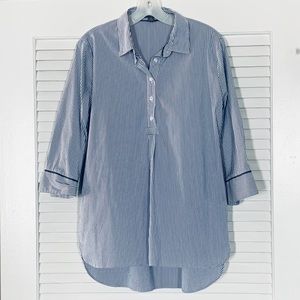 EUC Market & Spruce Pin-Stripe Blouse